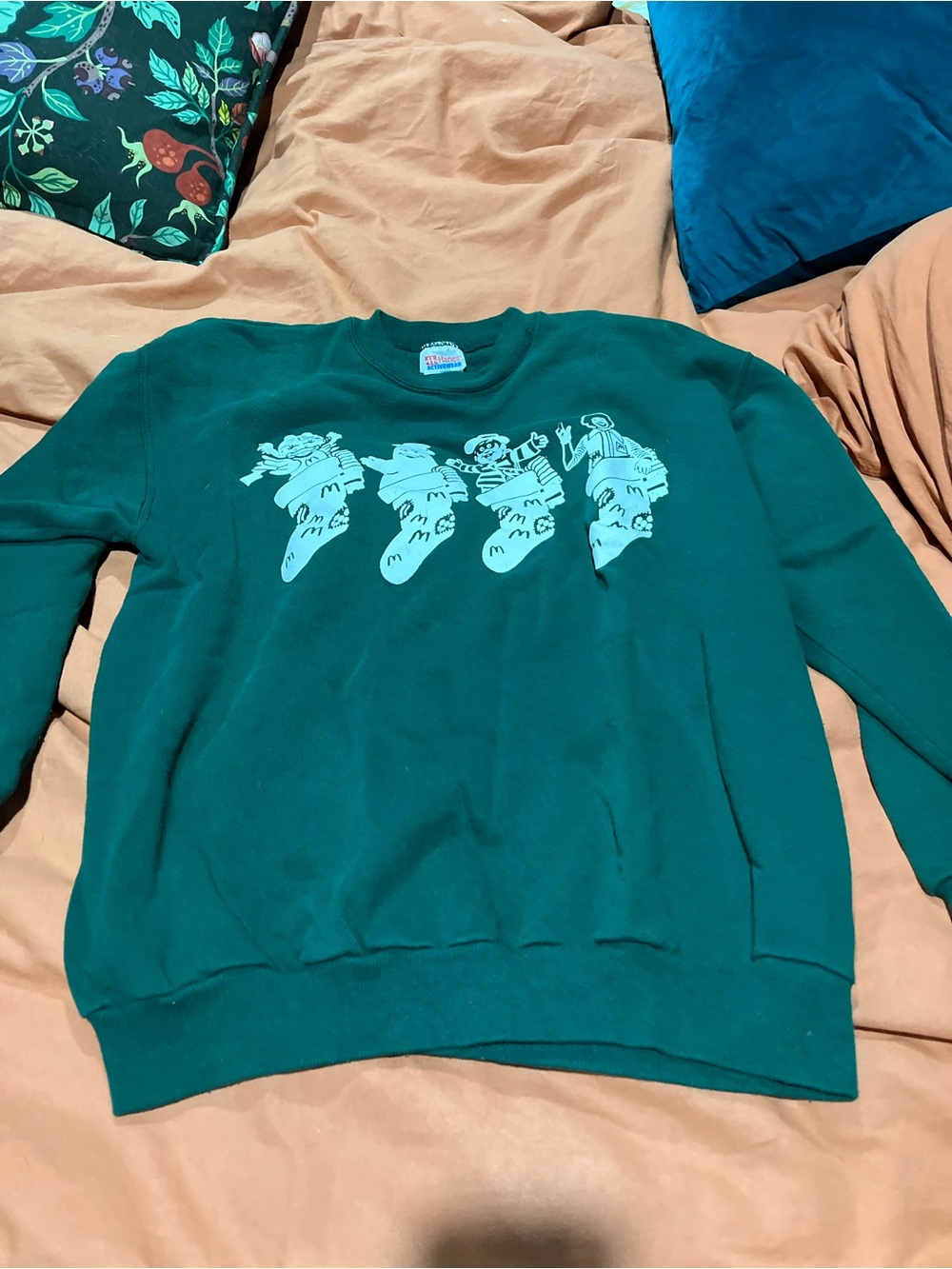 Vintage McDonalds Forest Green Crewneck Sweater with Light Green Graphic